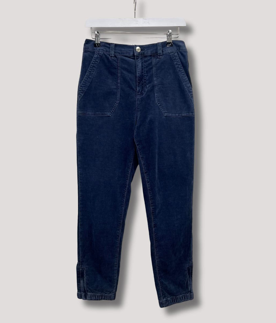 Blue Cord Tapered Leg Trousers