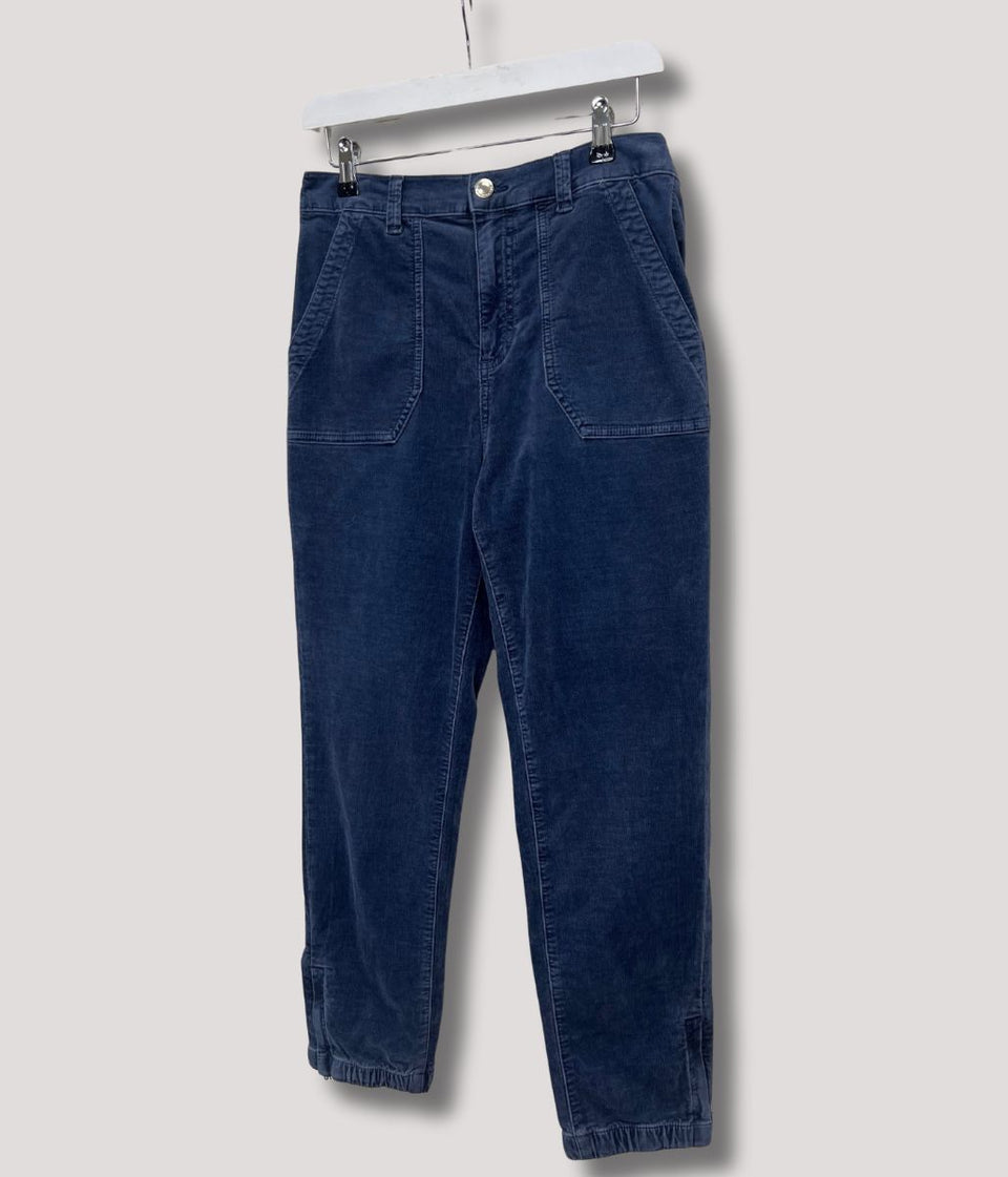Blue Cord Tapered Leg Trousers