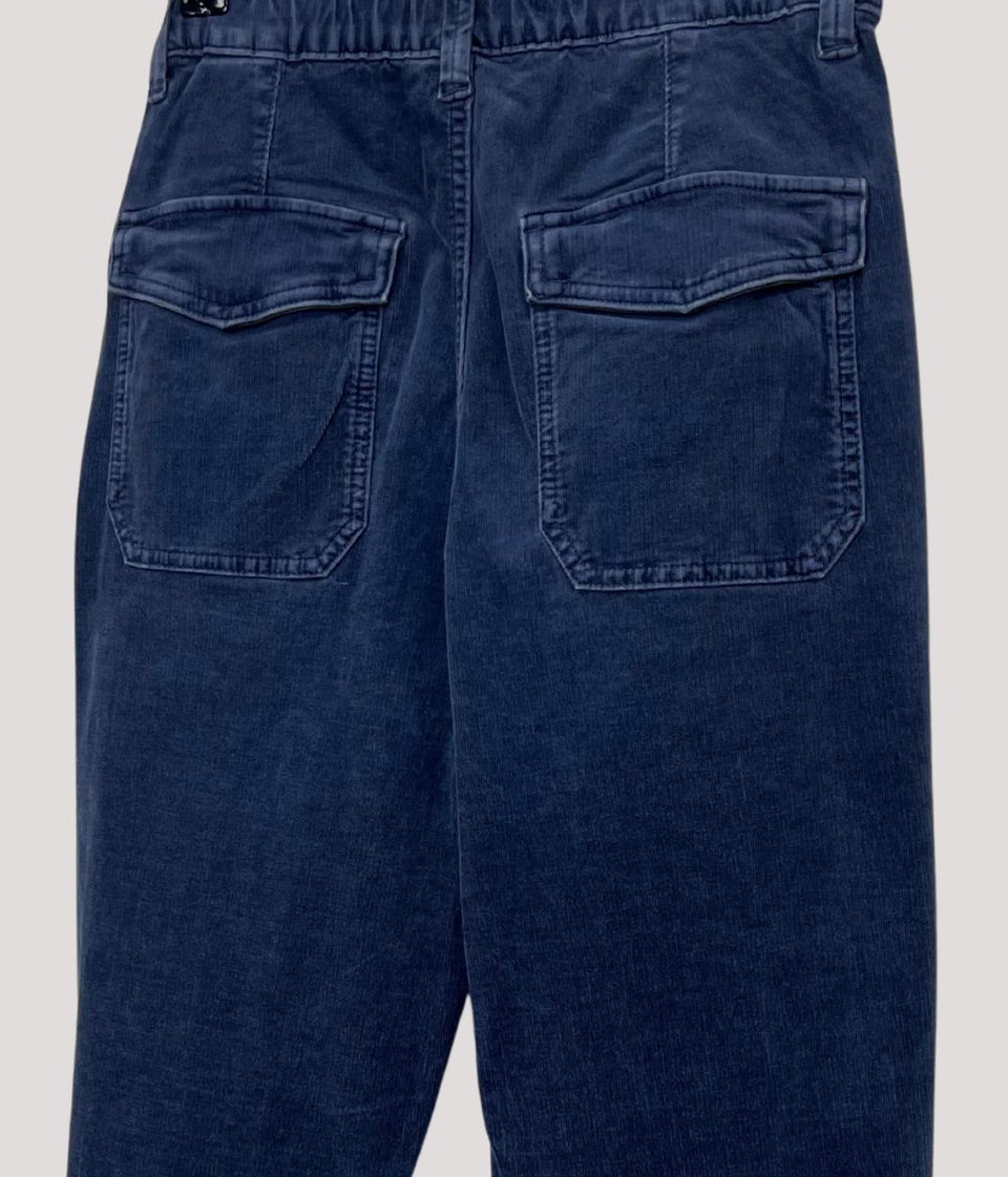 Blue Cord Tapered Leg Trousers