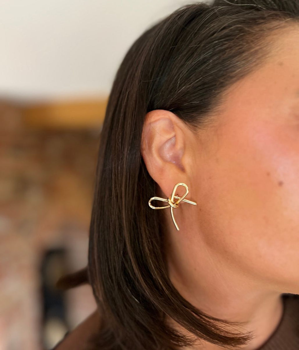Gold Bow Knot Earring