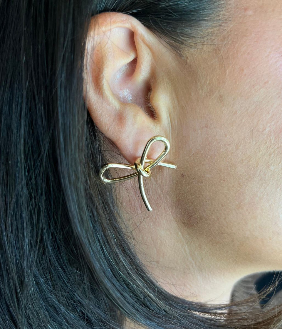 Gold Bow Knot Earring