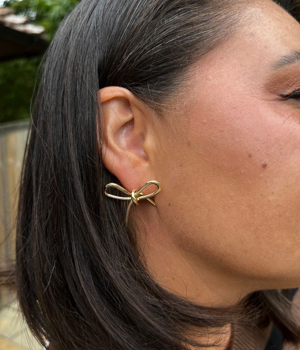 Gold Bow Knot Earring