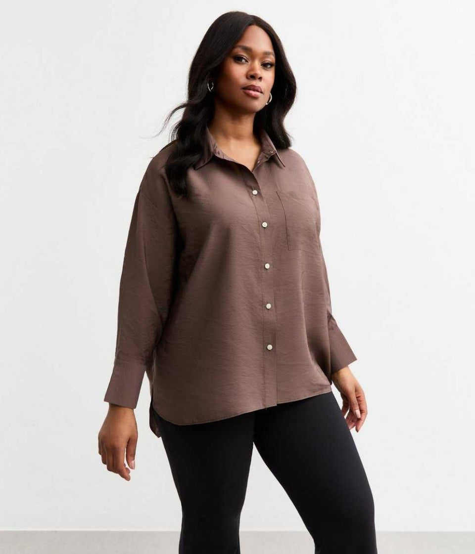 Brown Modal Relaxed Shirt