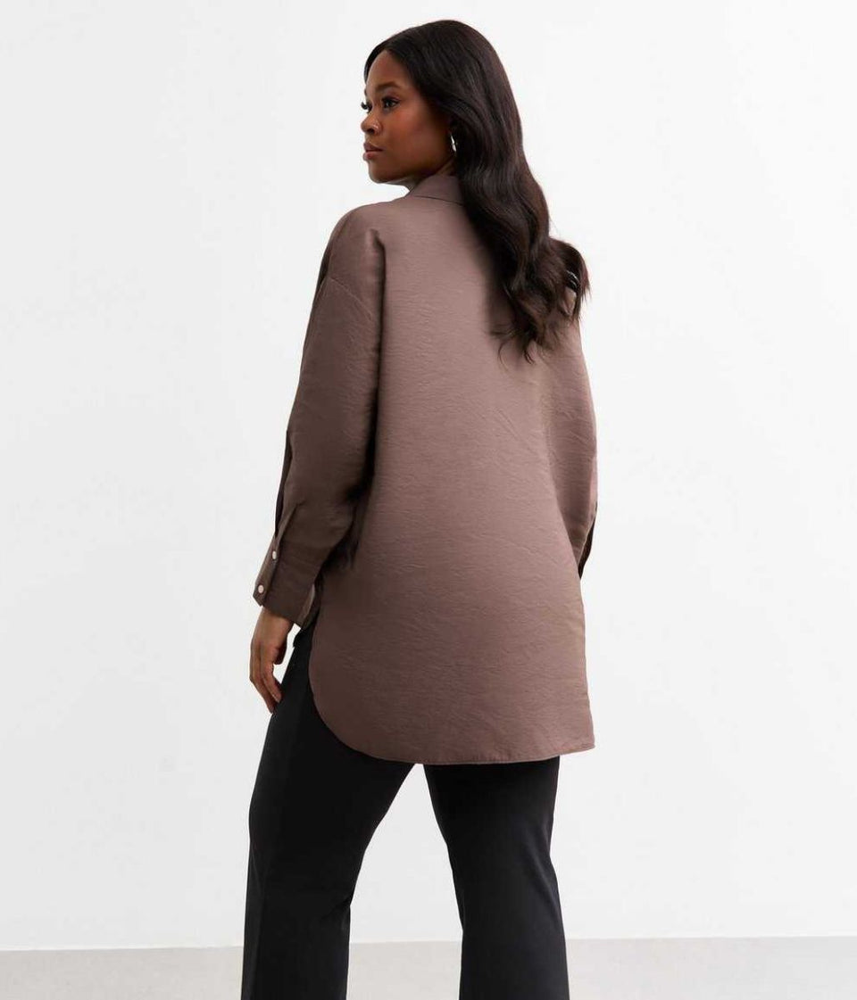 Brown Modal Relaxed Shirt