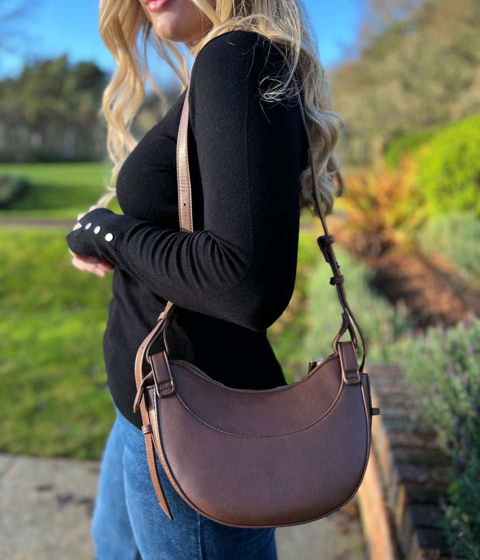 Brown Cassie Crescent Bag