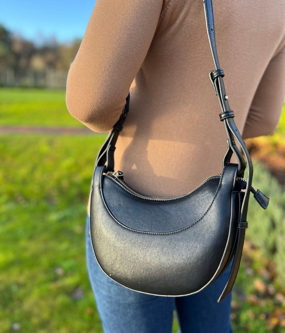 Black Cassie Crescent Bag
