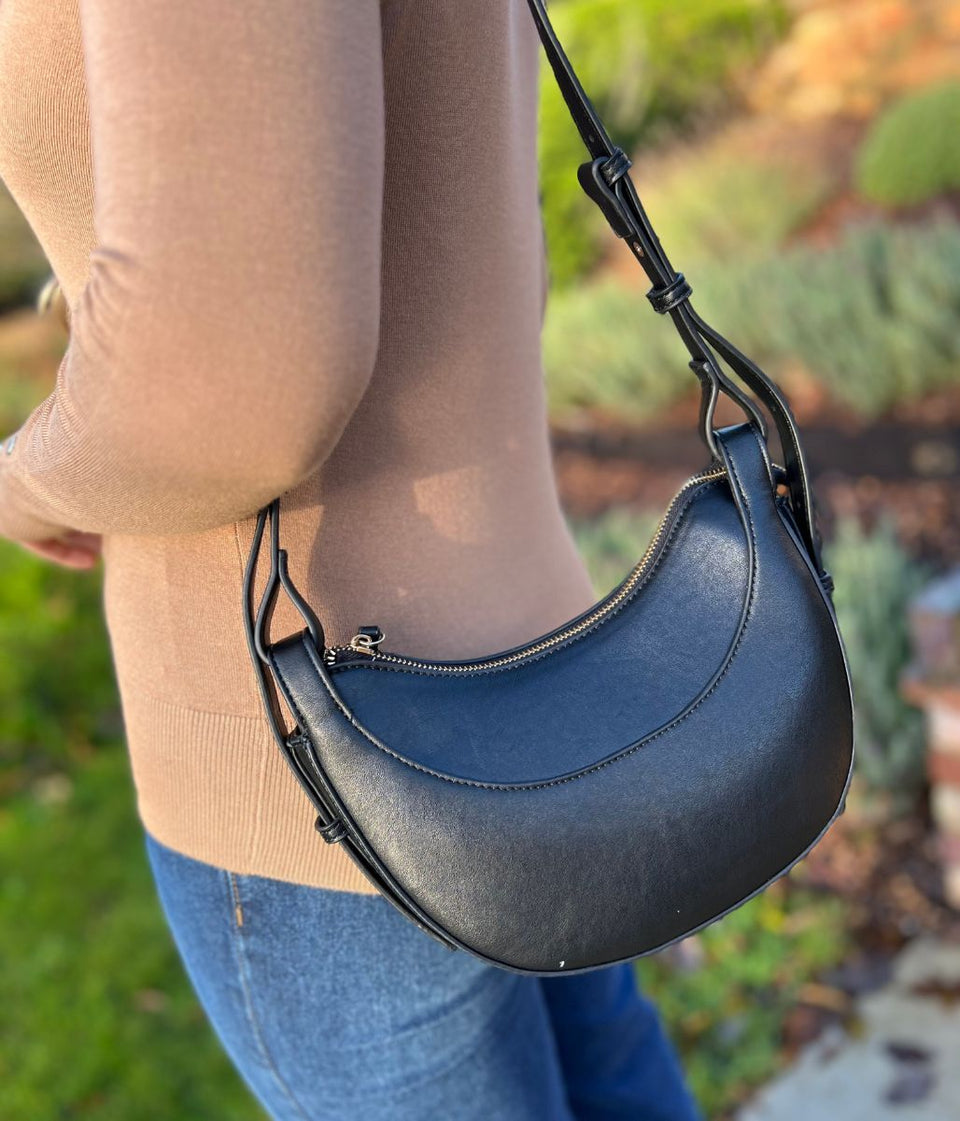 Black Cassie Crescent Bag