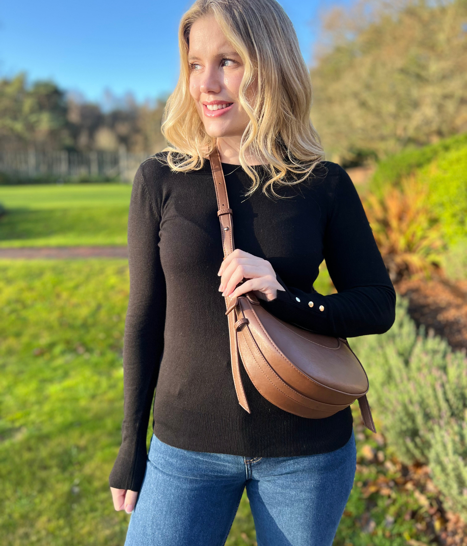 Brown Cassie Crescent Bag