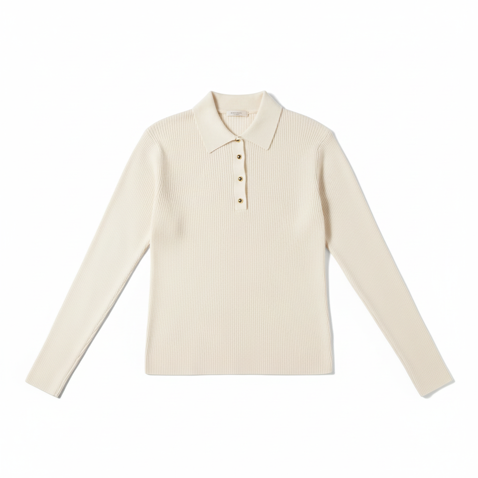 Cream Collared Jumper Flat Lay