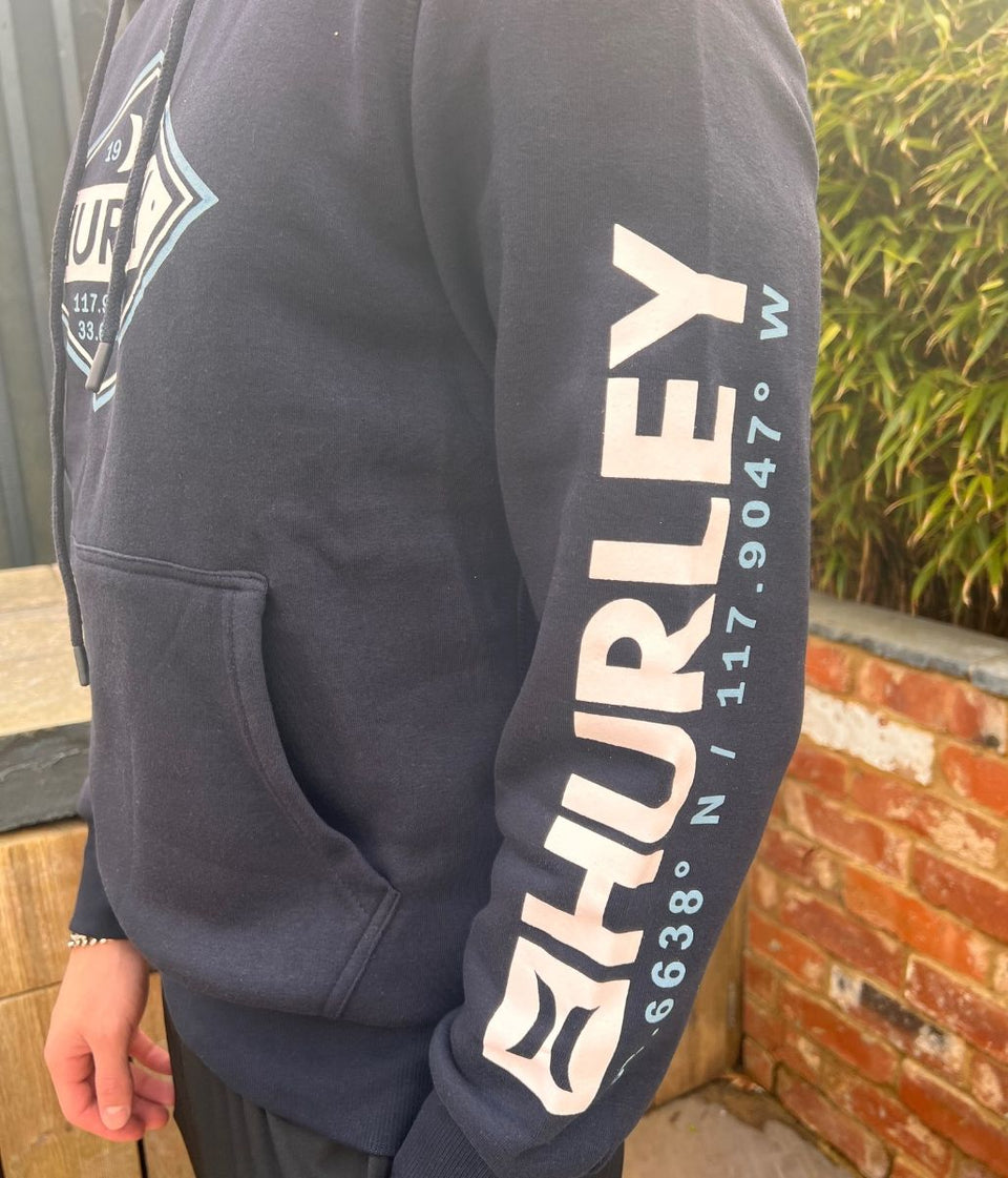 Navy Hurley Diamond Logo Hoodie