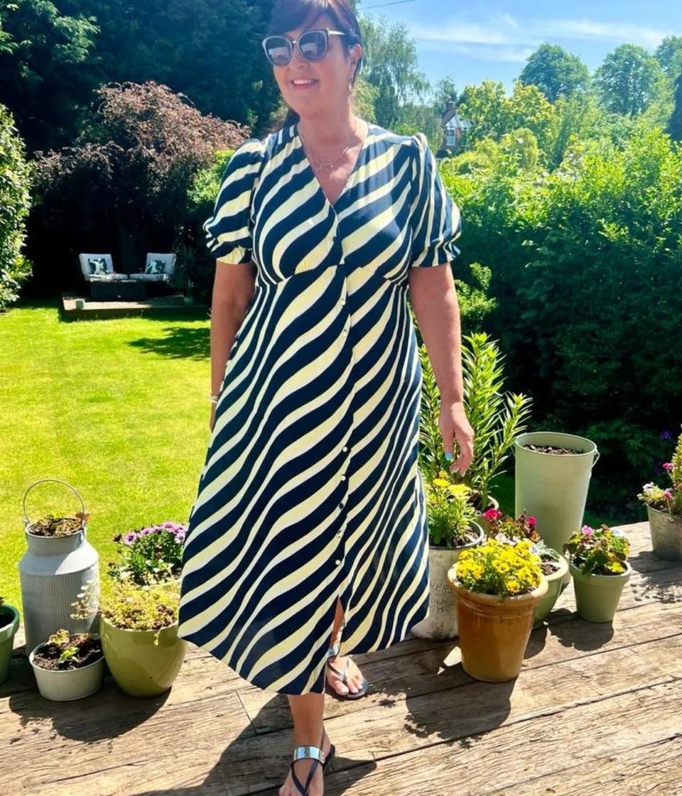 Navy Stripe Midi Dress