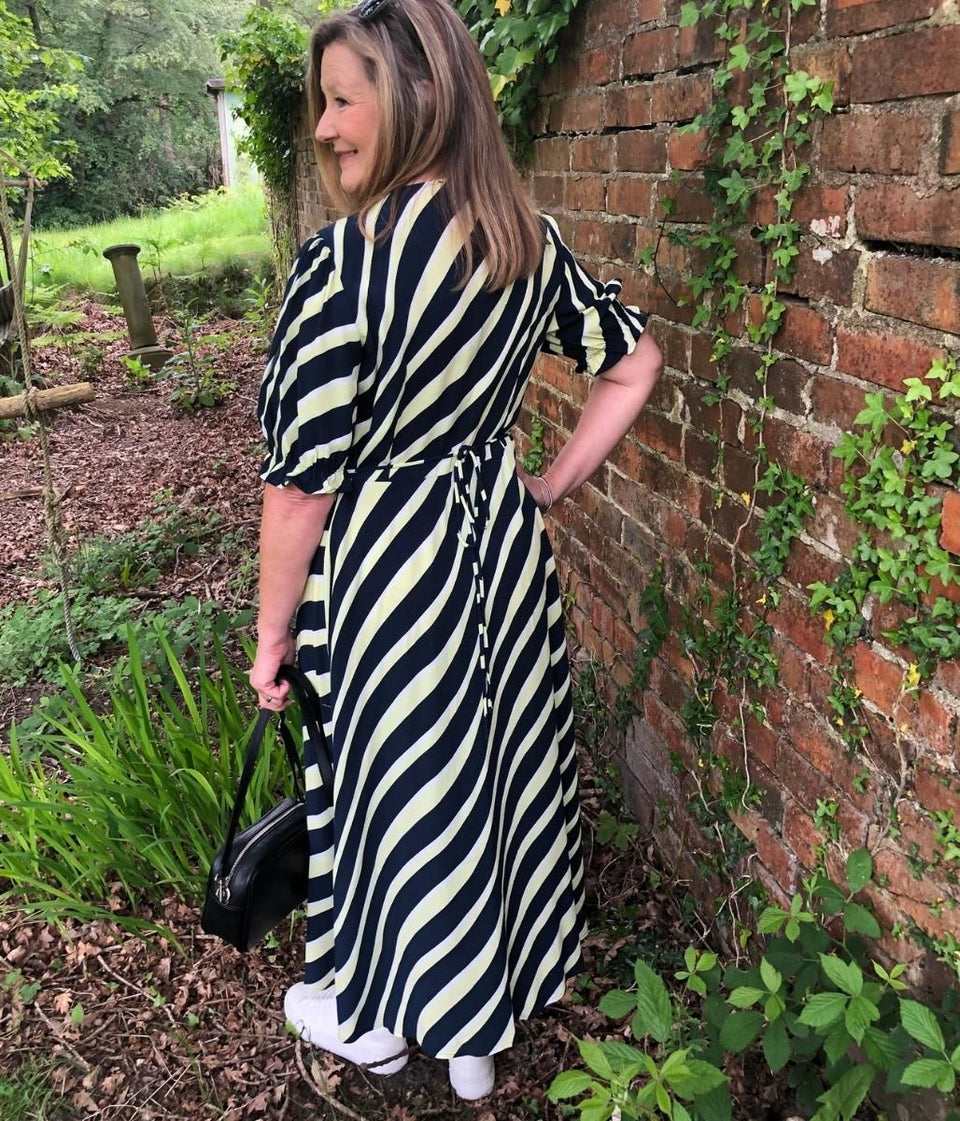 Navy Stripe Midi Dress