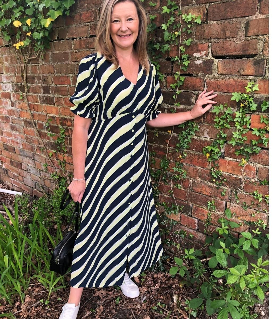 Navy Stripe Midi Dress