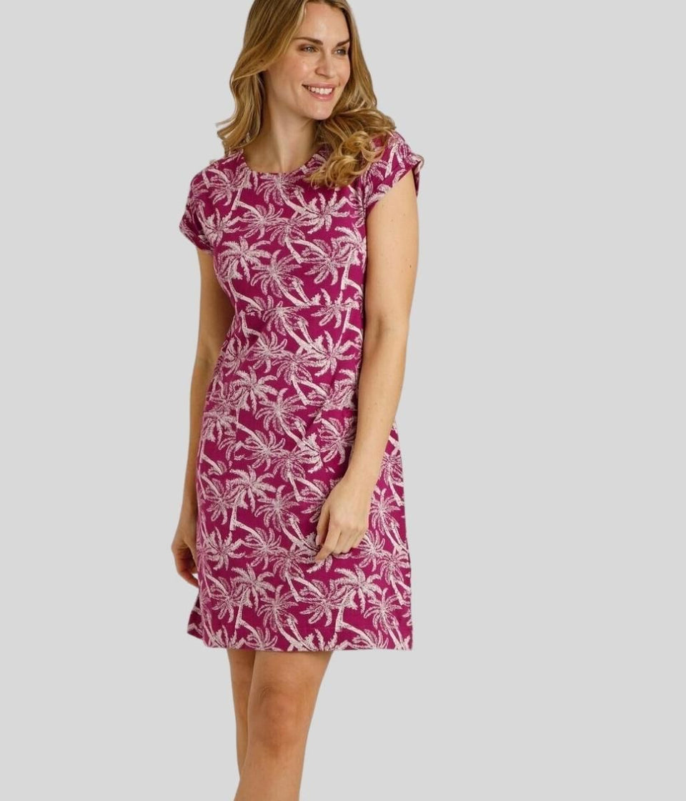 Palm Print Tallahassee Jersey Dress