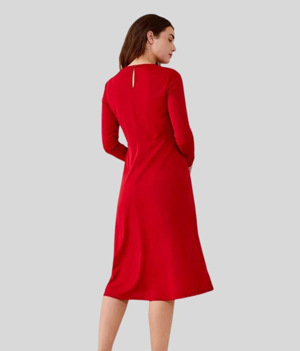 Red Pleat Delma Dress