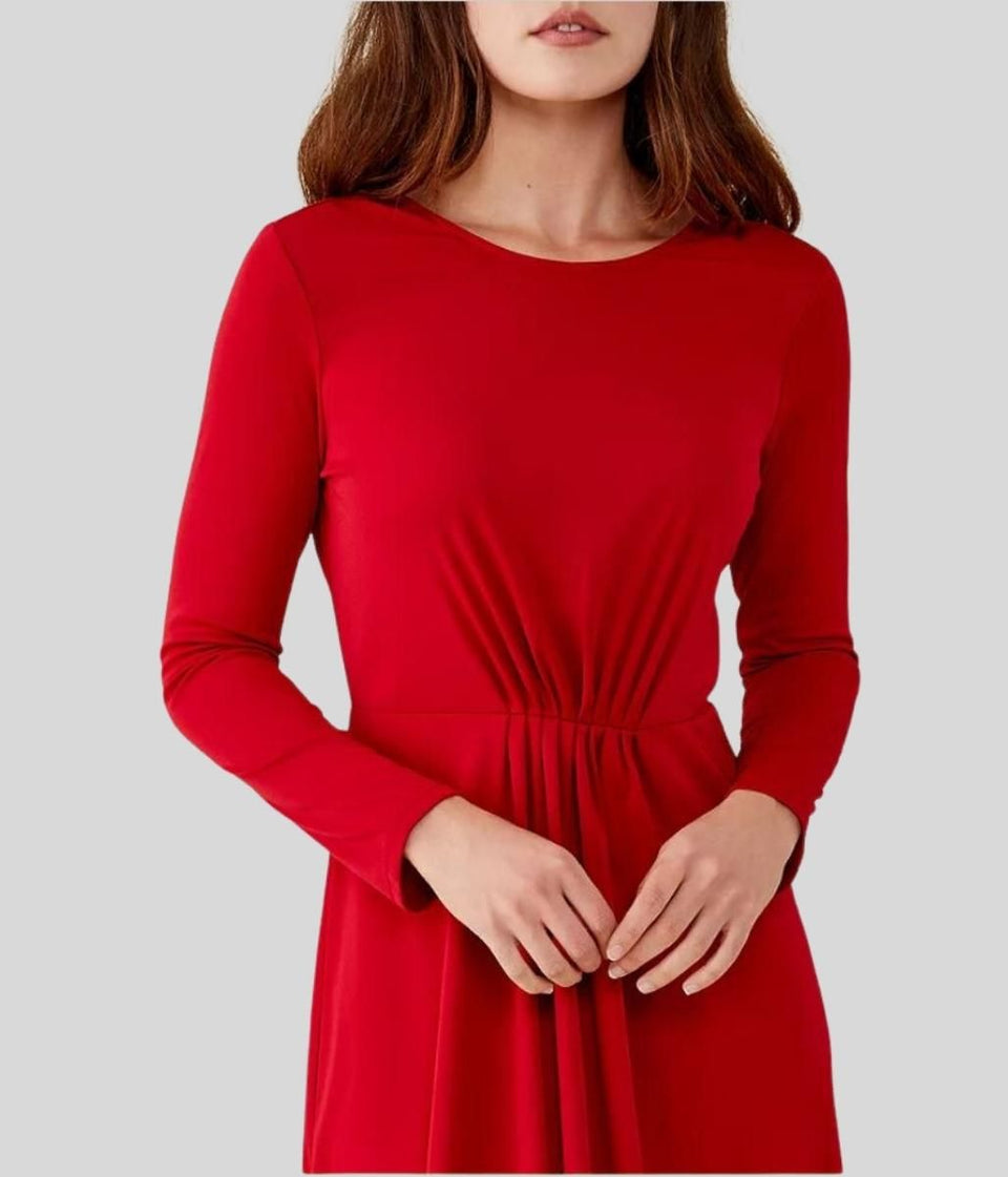 Red Pleat Delma Dress