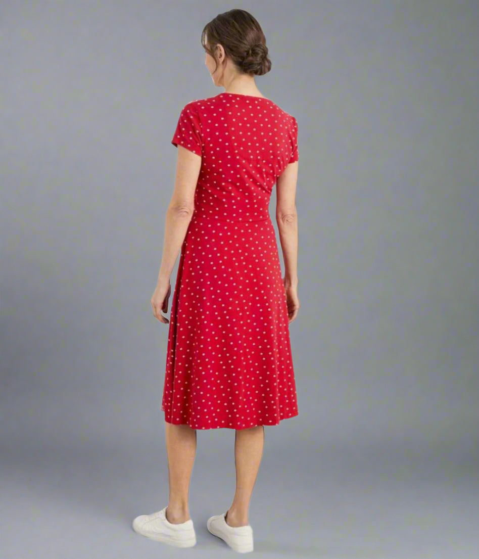 Red Polka Dot Pier View Jersey Dress