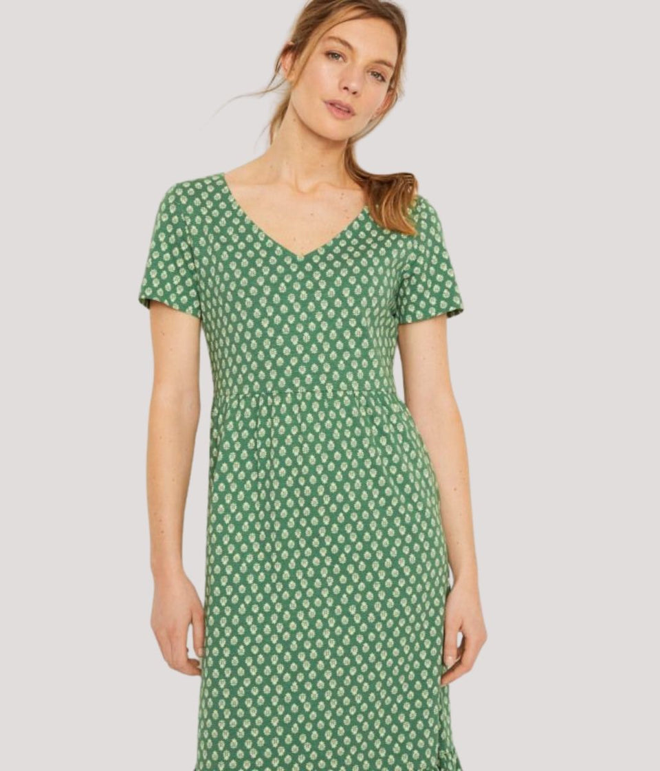 Green Emily Cotton Jersey Dress