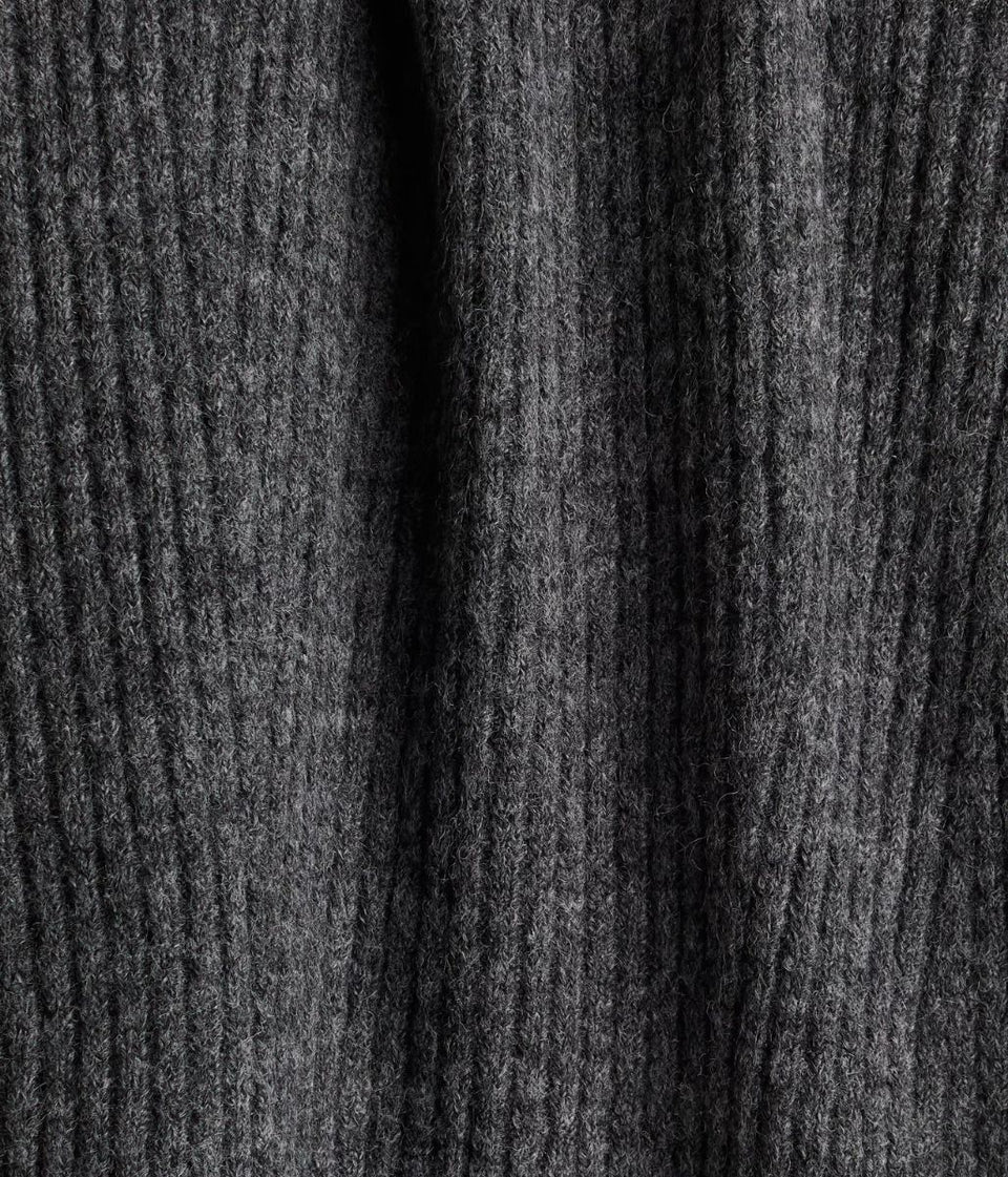 Grey Off Shoulder Knitted Dress