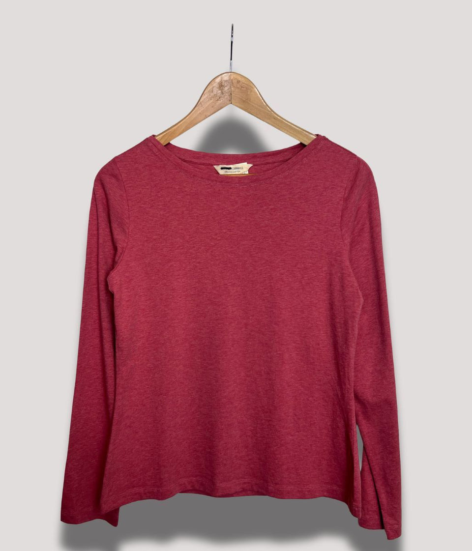 Ex Seasalt Red Organic Cotton Rich Long Sleeve Top