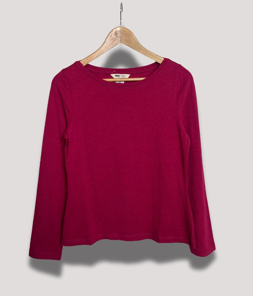 Ex Seasalt Raspberry Organic Cotton Rich Long Sleeve Top