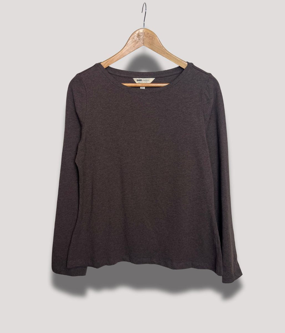 Ex Seasalt Chocolate Brown Organic Cotton Rich Long Sleeve Top