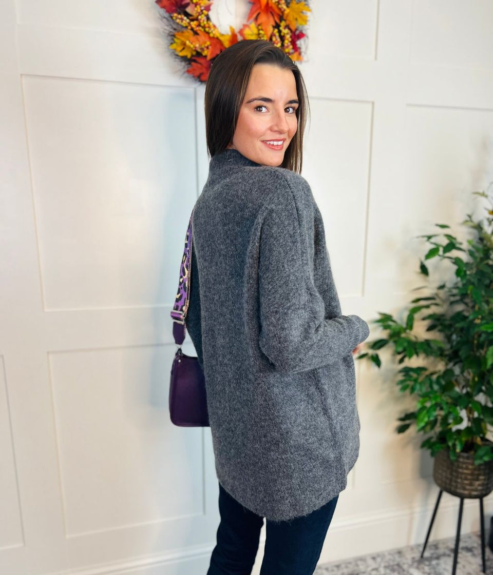 Charcoal Wool Rich Relaxed Jumper