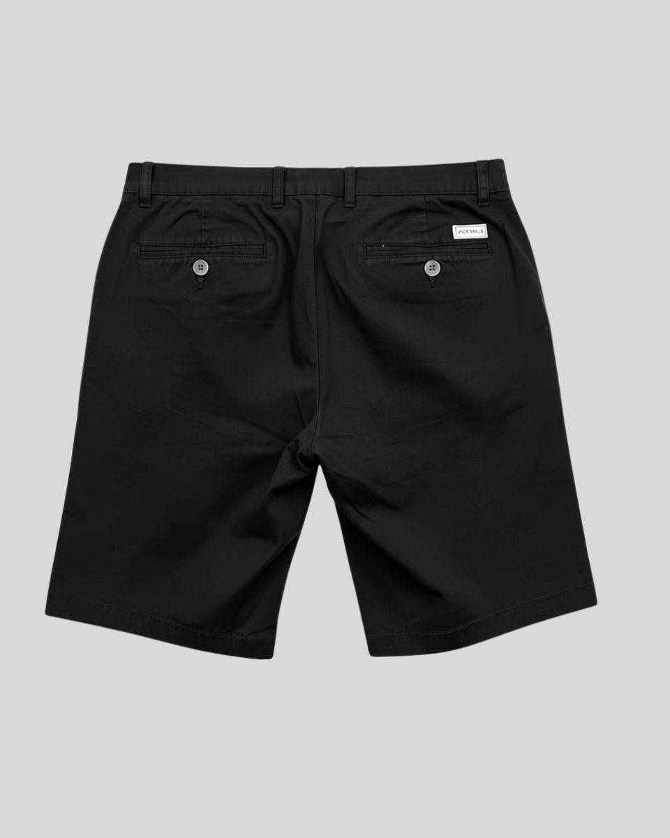 Mens Black Slim Fit Stretch Chino Shorts
