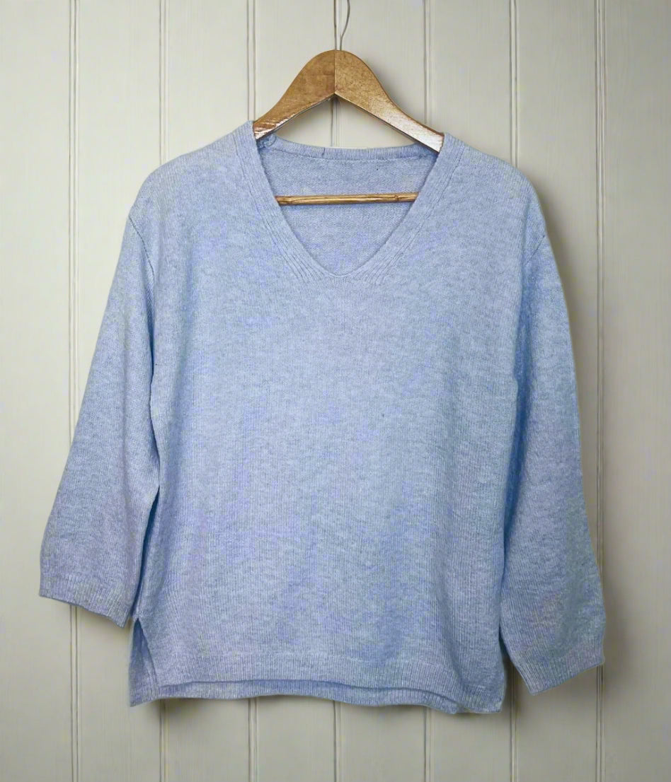 Lavender Relaxed V Neck Jumper