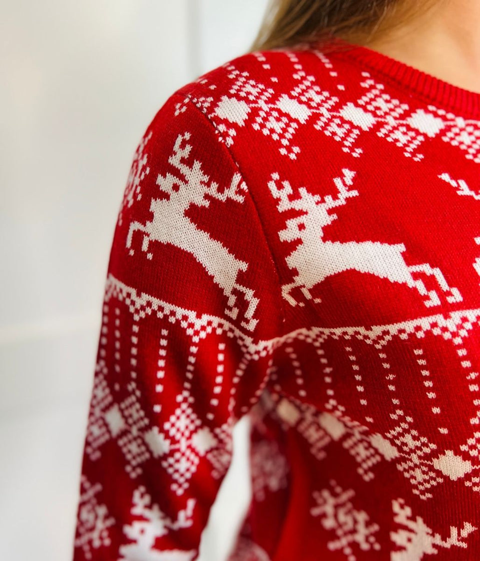 Red Reindeer Christmas Jumper