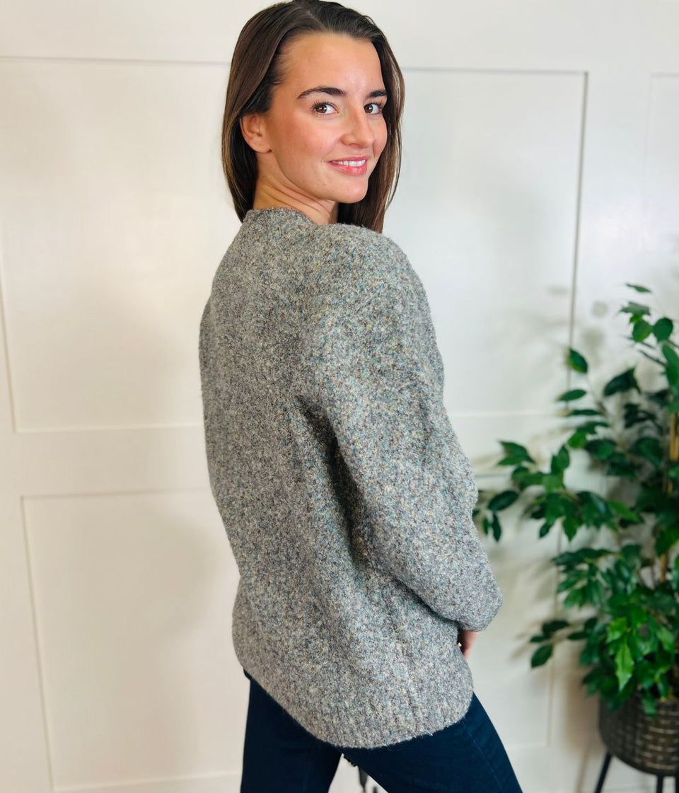 Teal Fleck Wool Blend Jumper