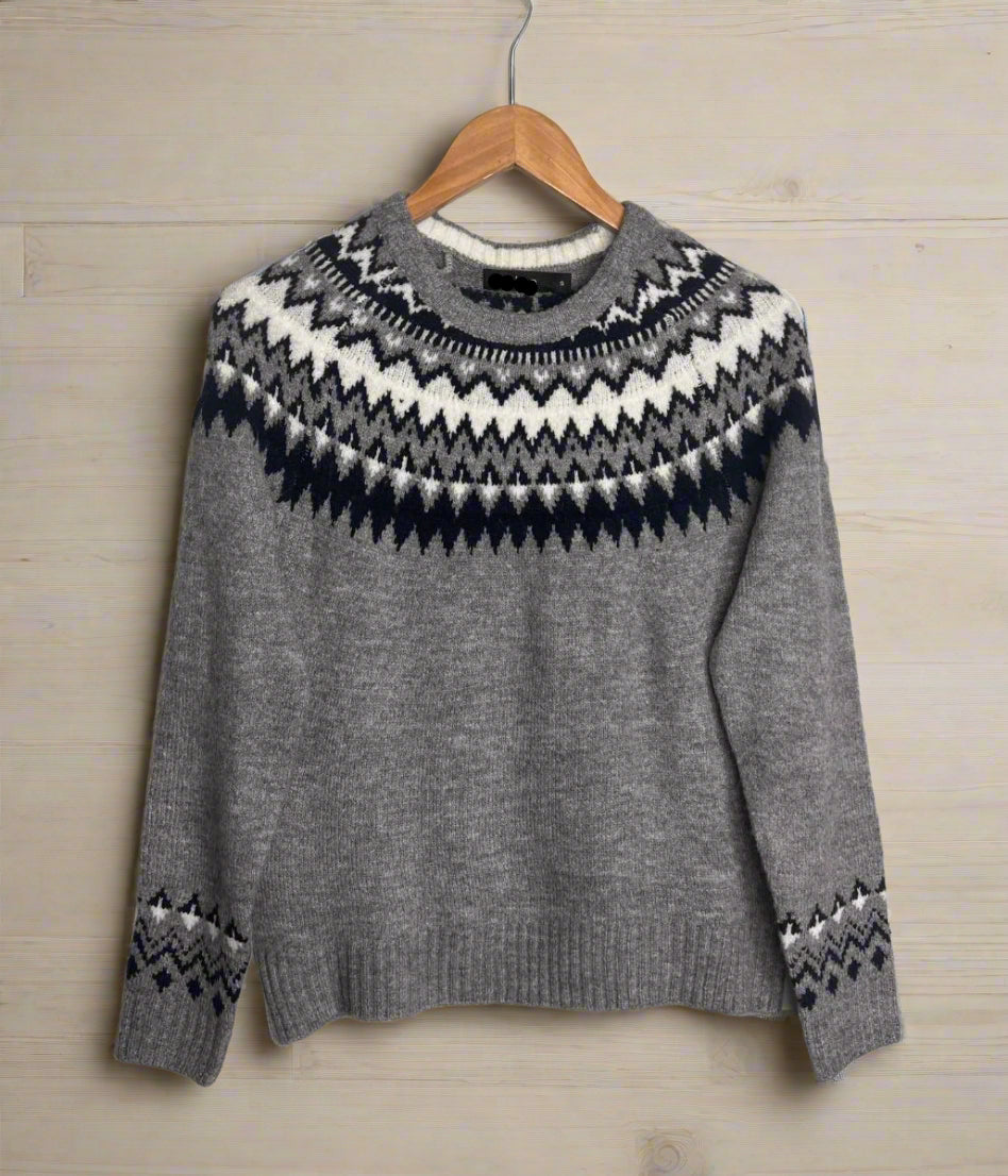 Light Grey Fairisle Design Jumper