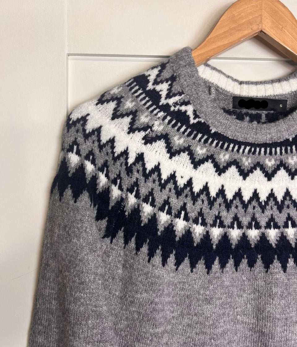 Light Grey Fairisle Design Jumper