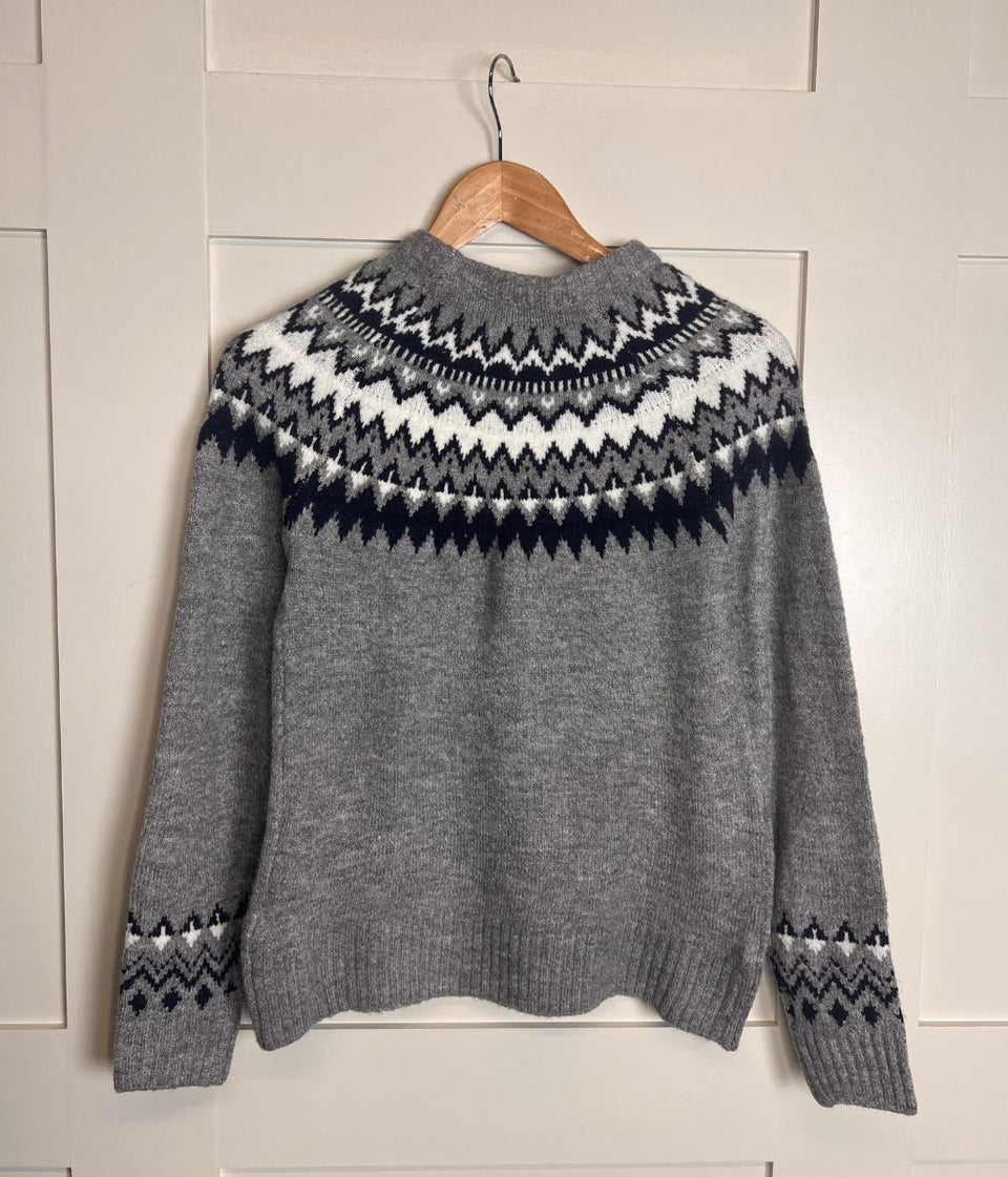 Light Grey Fairisle Design Jumper