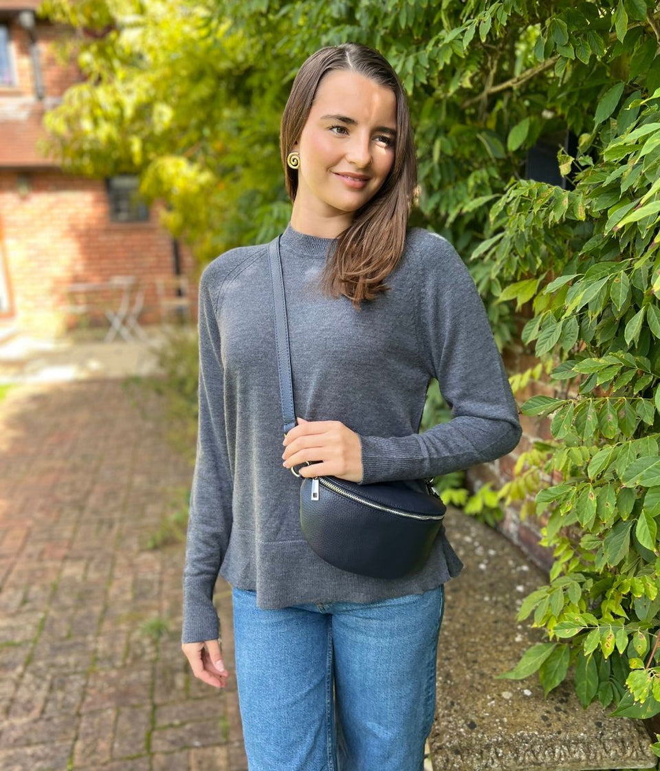 Grey Fine Merino Wool Jumper