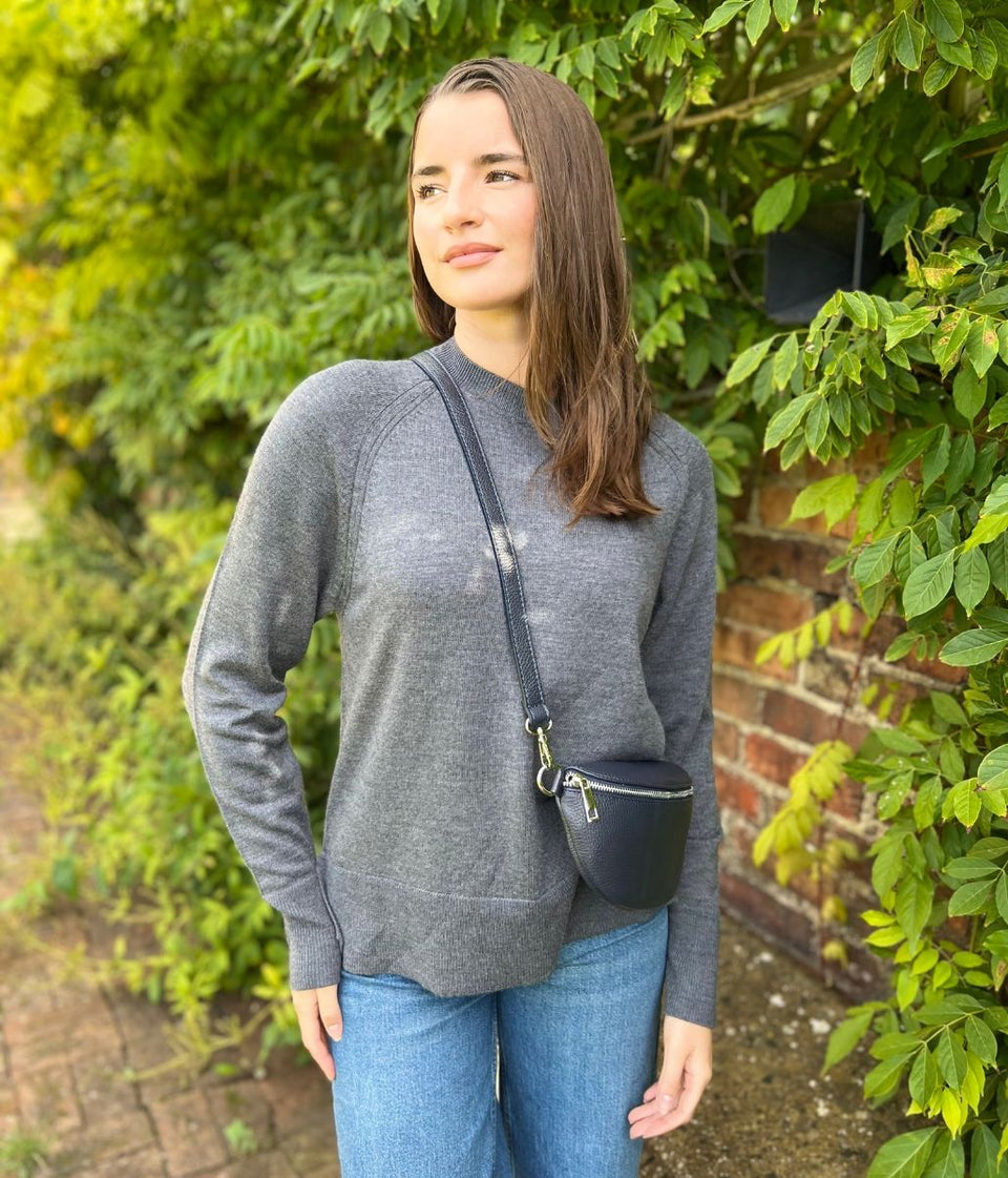 Grey Fine Merino Wool Jumper