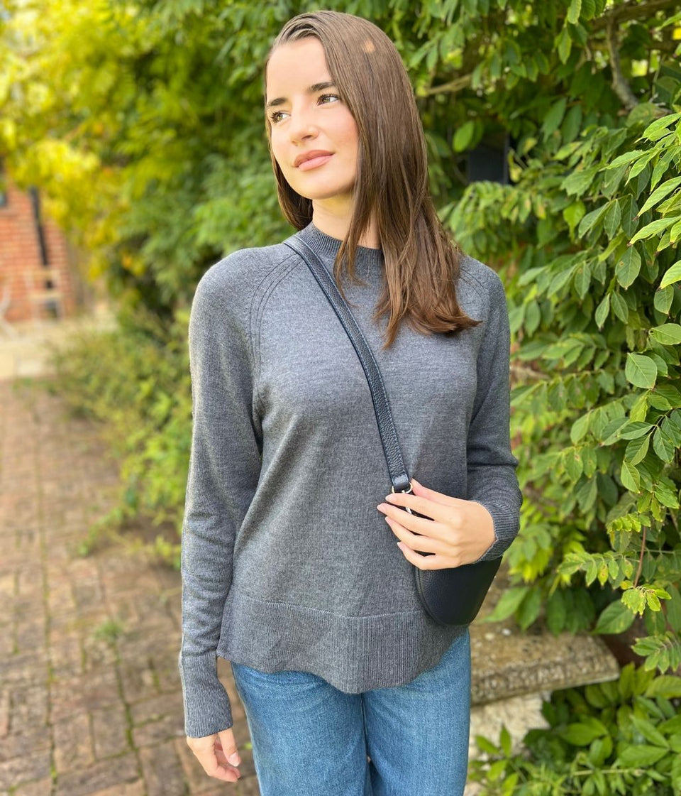 Grey Fine Merino Wool Jumper