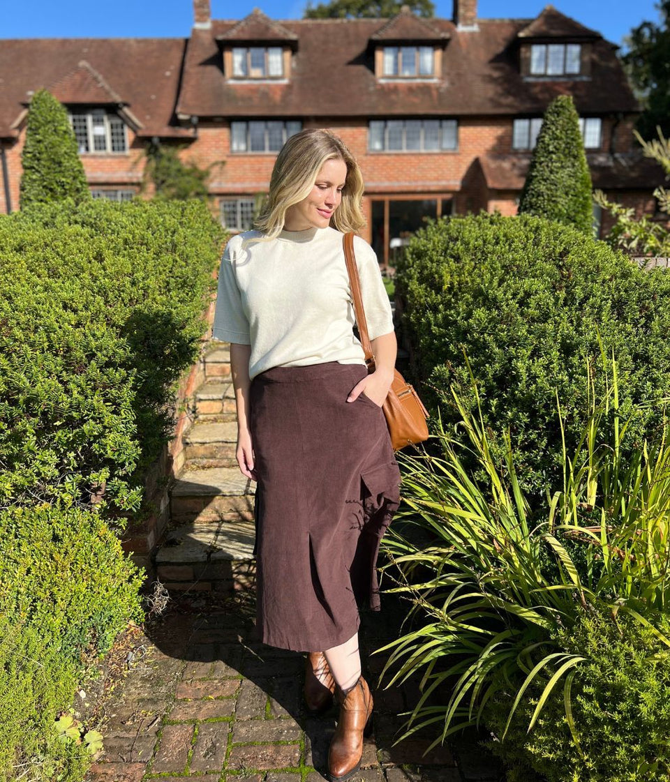Natural Air Yarn Short Sleeve Crew Neck Jumper