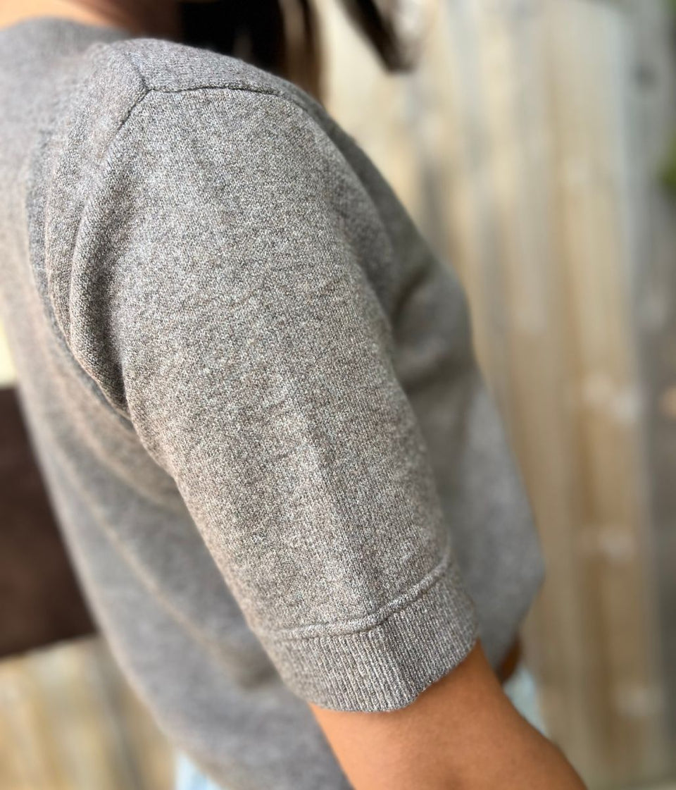Nutmeg Air Yarn Short Sleeve Crew Neck Jumper