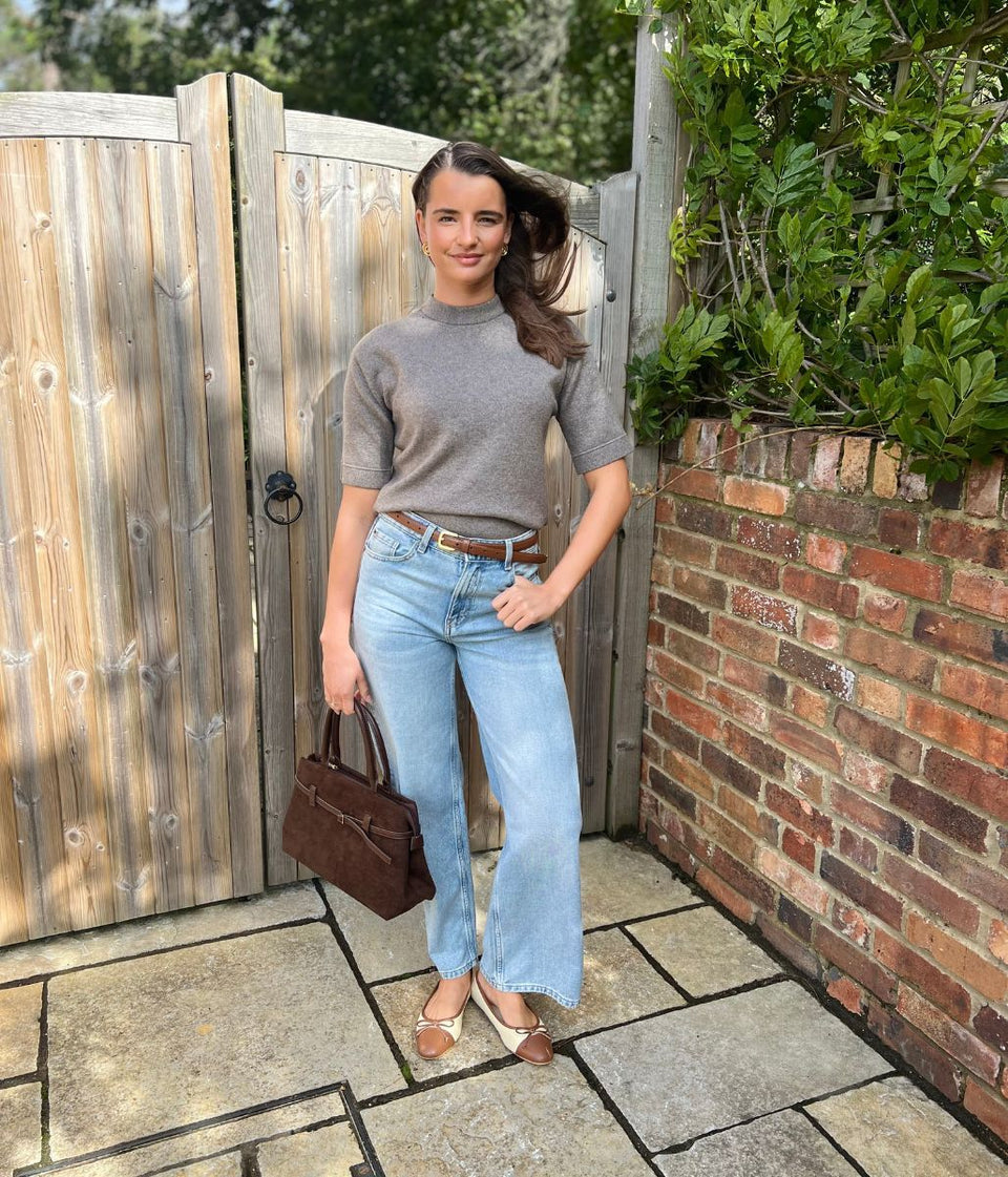Nutmeg Air Yarn Short Sleeve Crew Neck Jumper