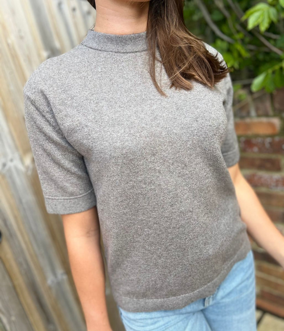Nutmeg Air Yarn Short Sleeve Crew Neck Jumper