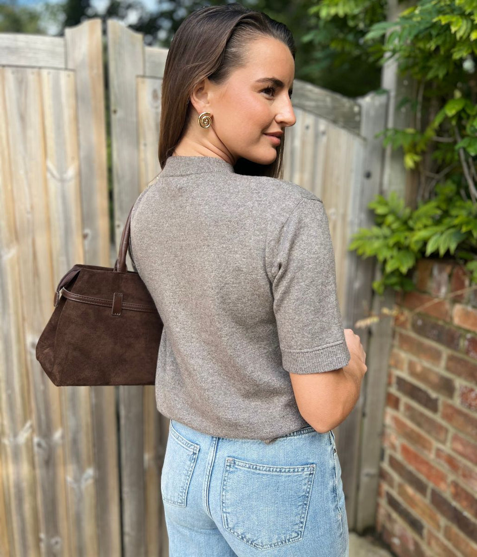 Nutmeg Air Yarn Short Sleeve Crew Neck Jumper
