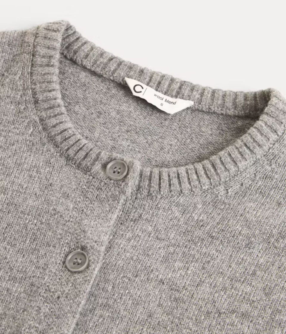 Grey Cody Wool Rich Cardigan