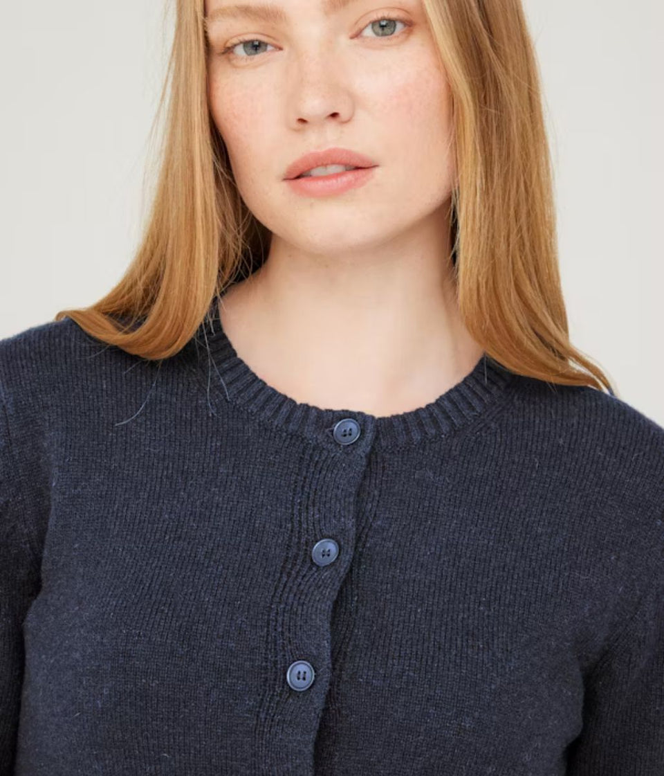 Navy Cody Wool Rich Cardigan