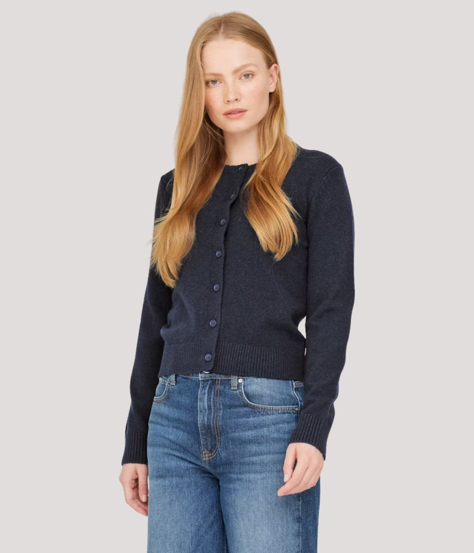 Navy Cody Wool Rich Cardigan