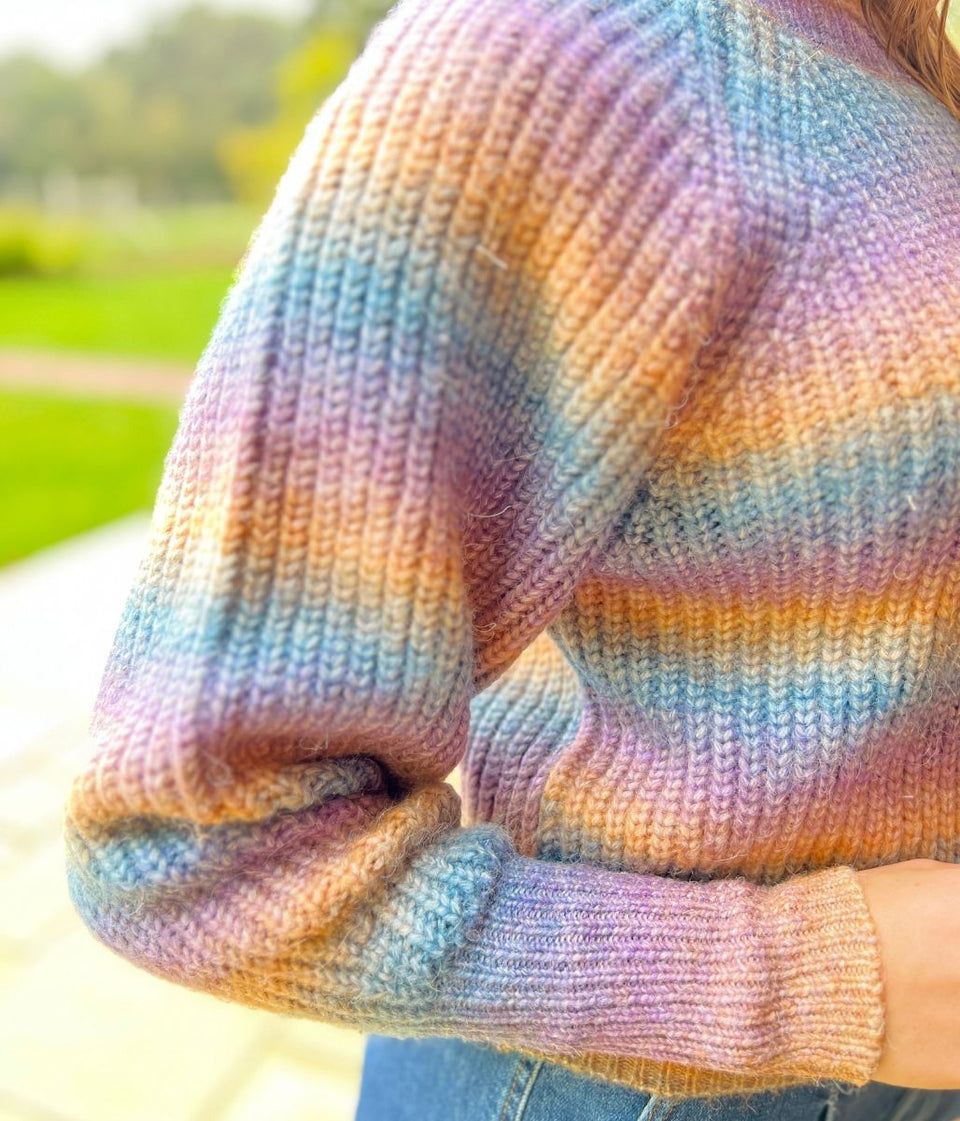 Chunky Ombre Round Neck Jumper