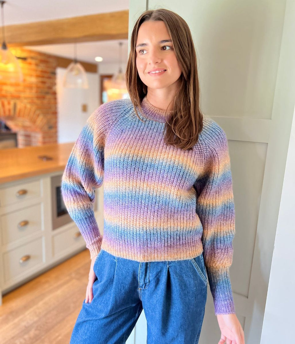 Chunky Ombre Round Neck Jumper