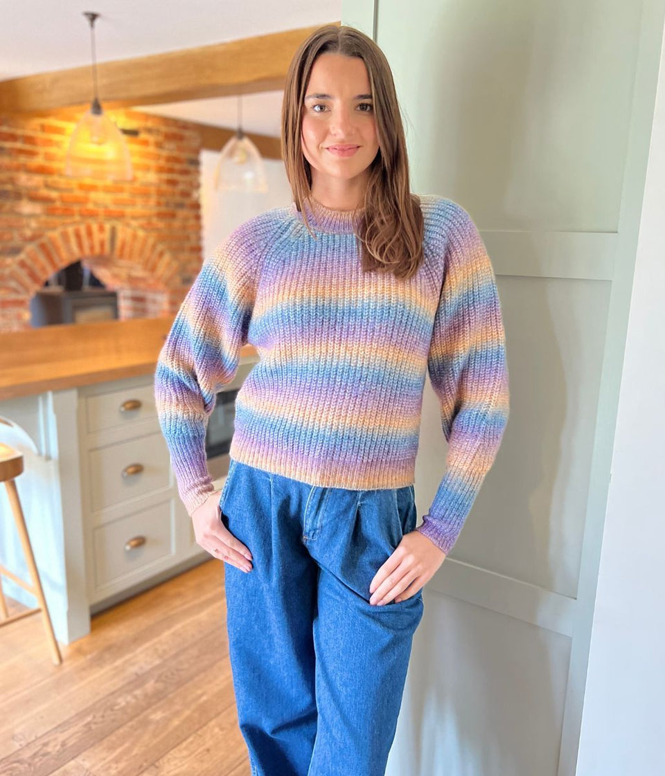 Chunky Ombre Round Neck Jumper