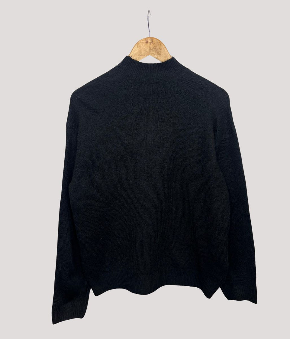 Black & Gold Sequin Reindeer Jumper