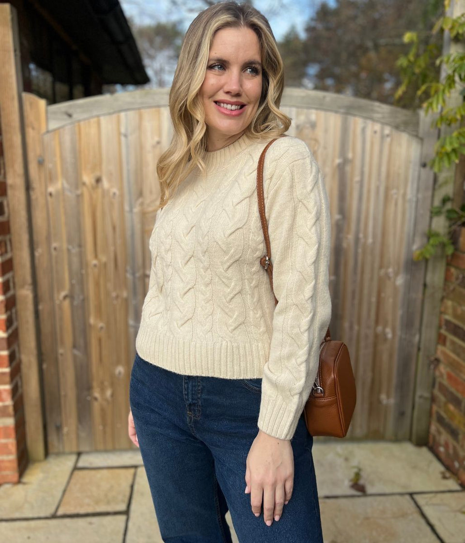 Cream Cable Wool Blend Jumper